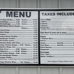 Steeltown Takeout - Menu as of Aug 2023