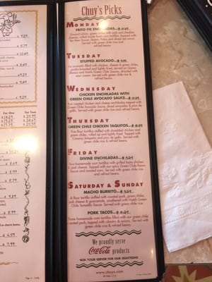 Menu photo 5 Chuy's Dallas, TX Menu photo 5 Chuy's Dallas, TX
