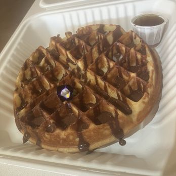 Aiwi Waffles - Waffle with chocolate sauce-- a MUST try - Waffles Near Me - Honolulu, Hawaii