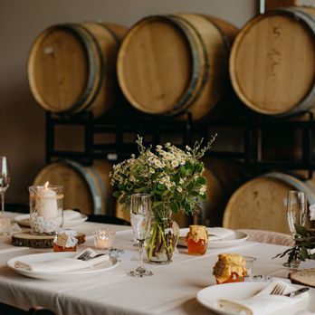 UPP Liquids - Tablescape, we loved the aging barrels as a backdrop - Breweries Near Me - Bend, Oregon UPP Liquids - Tablescape, we loved the aging barrels as a backdrop - Breweries Near Me - Bend, Oregon