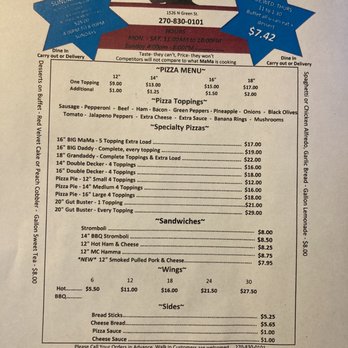 Mama's pizza - the menu for the restaurant - Pizza Near Me - Henderson, Kentucky Mama's pizza - the menu for the restaurant - Pizza Near Me - Henderson, Kentucky