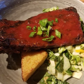 Duke's La Jolla - Bbq Baby Back ribs with a side salad and corn bread - better in Waikiki. - New American Near Me - La Jolla, California