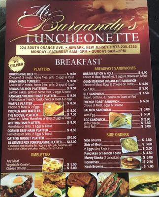 Menu photo 2 Mr. Burgandy's Lunche Newark, NJ
