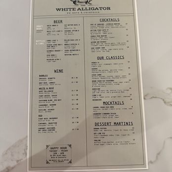 The White Alligator - Menu - Seafood Near Me - Franklin, Tennessee