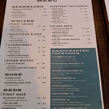 The Oaks Lakeside Kitchen - Wine and Cocktail menu (7-10-2024) - Southern Near Me - Hiawassee, Georgia