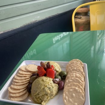 Aroma Thyme Bistro - The best hummus around look at the great set up on plate as well - New American Near Me - Ellenville, New York Aroma Thyme Bistro - The best hummus around look at the great set up on plate as well - New American Near Me - Ellenville, New York