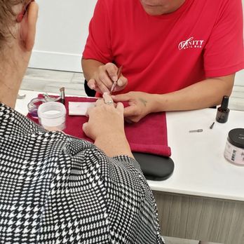Infinity Nail Bar - P with a "Pink and White Back Fill" customer - Nail Salons Near Me - Pensacola, Florida