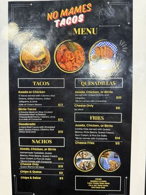 Menu photo 1 No Mames Tacos Schertz, TX Menu photo 1 No Mames Tacos Schertz, TX