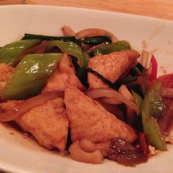 Land - Wok chili pepper with tofu. Also comes with rice. Perfect portion size - Thai Near Me - New York, New York