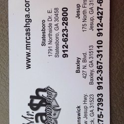 Mr Cash Pawn Shop - Business Card obtained during our visit.