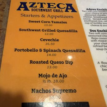 Azteca Southwest Grill - Part of the menu - Mexican Near Me - Coeur d'Alene, Idaho Azteca Southwest Grill - Part of the menu - Mexican Near Me - Coeur d'Alene, Idaho