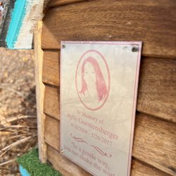 Tribute on side of little library