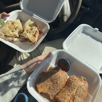 What Sub - Chicken Parm on seeded bread (right) and Arthur Ave on focaccia (left) - Delis Near Me - Boca Raton, Florida