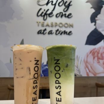 Teaspoon - Matcha Royale - Strawberry and House Milk Tea - Bubble Tea Near Me - Spring, Texas