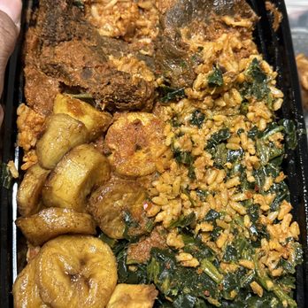 Shekinah Glory - This is the Jollof rice, with the beef. The actual container isn't very big. That's my THUMB, in comparison to the meat portion. - African Near Me - Baltimore, Maryland Shekinah Glory - This is the Jollof rice, with the beef. The actual container isn't very big. That's my THUMB, in comparison to the meat portion. - African Near Me - Baltimore, Maryland
