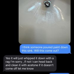 Home Service Professionals - Paint poured down sink