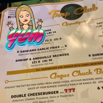 Trop Club - Menu selection - Cocktail Bars Near Me - Loves Park, Illinois