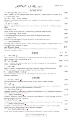 Menu photo 7 Jaiwai Thai Kitchen Georgetown, TX