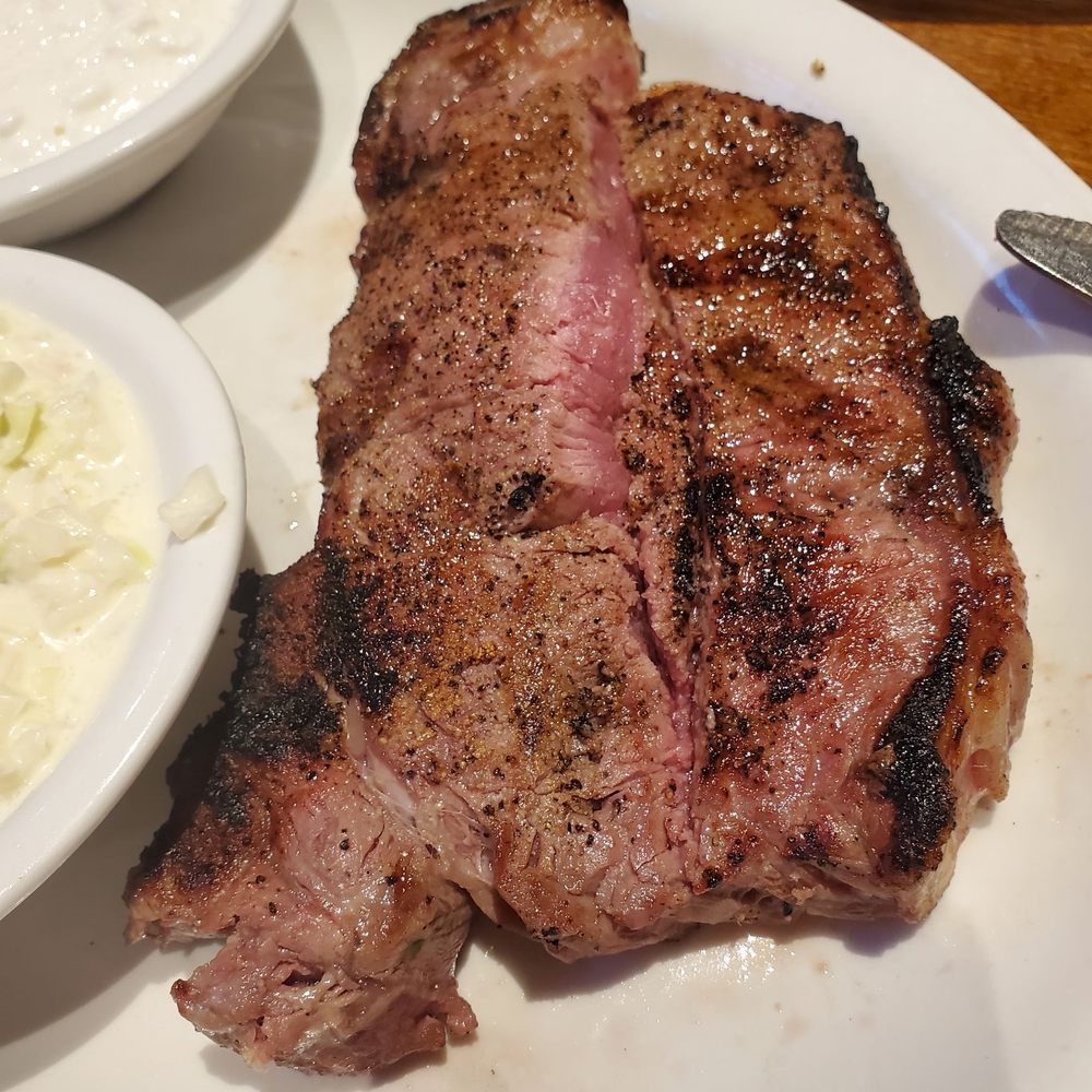 No 9 Grill - NY Strip - cooked PITTSBURGH RARE! - American Near Me - Cambridge City, Indiana No 9 Grill - NY Strip - cooked PITTSBURGH RARE! - American Near Me - Cambridge City, Indiana