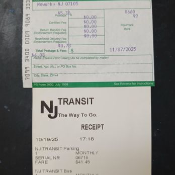 US Post Office - Receipt for Bus Pass - Post Offices Near Me - Newark, New Jersey US Post Office - Receipt for Bus Pass - Post Offices Near Me - Newark, New Jersey