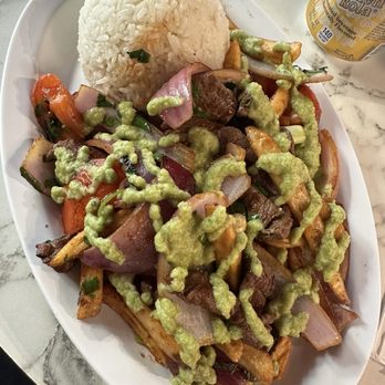 Inka Wasi - Lomo Saltado with green sauce - Latin American Near Me - Los Angeles, California Inka Wasi - Lomo Saltado with green sauce - Latin American Near Me - Los Angeles, California