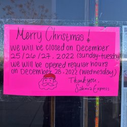 Sakura Express - MERRY CHRISTMAS!  We will be closed from December 25-27,2022. We will be opened regular hours on Wednesday December 28,2022.
