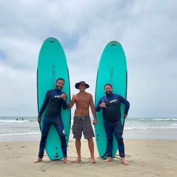 Learn To Surf - My brother, myself, and our instructor Kai..  such a fun day!! - Surfing Near Me - La Jolla, California