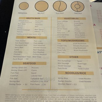 Hot Pot Legend - All you can eat (AYCE) menu - Hot Pot Near Me - Ashburn, Virginia