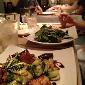 Celadon - The baby spinach duck confit salad and pork belly small plate - Seafood Near Me - Napa, California Celadon - The baby spinach duck confit salad and pork belly small plate - Seafood Near Me - Napa, California