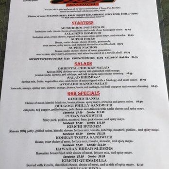 Kimchichanga - Menu - Korean Near Me - Riverside, California