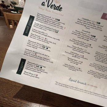 A'Verde Cocina and Tequila Library - Menu - New Mexican Cuisine Near Me - Cary, North Carolina