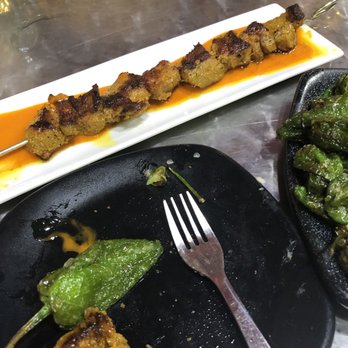 Las Bravas - Spicy meat on a stick. Tender and tasty - Spanish Near Me - Madrid, M Las Bravas - Spicy meat on a stick. Tender and tasty - Spanish Near Me - Madrid, M