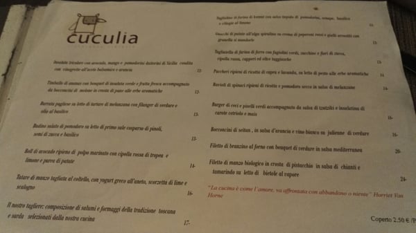 Menu photo 1 Cuculia Florence, FI