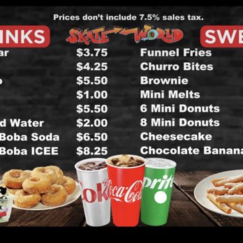 Skate World Center - Cafe menu - Skating Rinks Near Me - Tallahassee, Florida Skate World Center - Cafe menu - Skating Rinks Near Me - Tallahassee, Florida