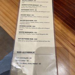 Winter cocktails menu Winter cocktails menu