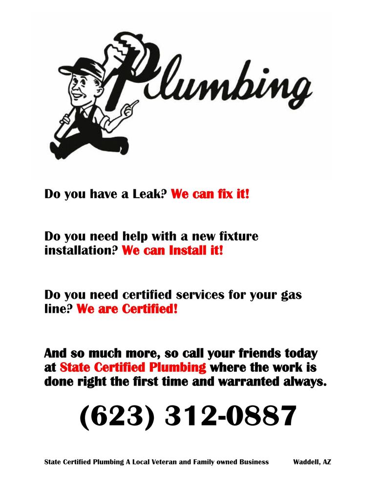 Slide of State Certified Plumbing