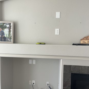 Copper Rose Electric - Power was added for mounted TV with no drywall work needed! - Electricians Near Me Copper Rose Electric - Power was added for mounted TV with no drywall work needed! - Electricians Near Me