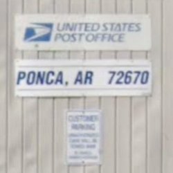 Post Offices - close up view of signs on front side of building