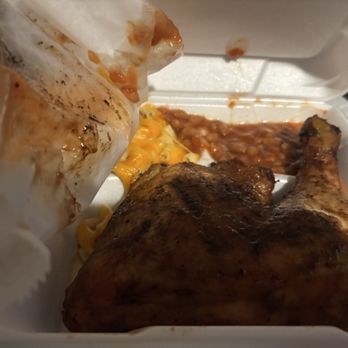 Eli's - BBQ quarter chicken leg with two sides and a roll (not pictured) **SPECIAL on 11/22/2025** - Chicken Shop Near Me - Snow Camp, North Carolina