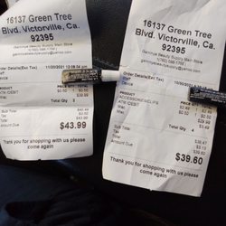 Gammy's Beauty Supply - Both receipts within the last 3 weeks. 10" 39.99 today but 12" was just 29.99  3 weeks ago... Smh Guy at counter said he don't know...