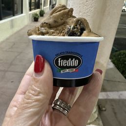 Small $8.39 dulce de leche with Oreo cup. More like itty bitty to me Small $8.39 dulce de leche with Oreo cup. More like itty bitty to me