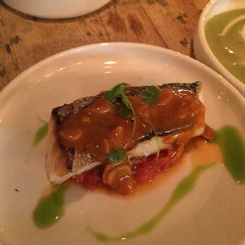 Bravas Tapas - Wild Mediterranean Seabass - Salsa Donostiarra - Spanish Near Me - London, XGL