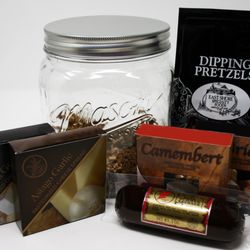 Northwoods Cheese - Gift 518 Mason Jar with Cheese Spread and Red Sausage Gift.  New for 2018
