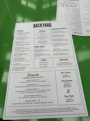 Menu photo 1 Backyard - Dallas Dallas, TX