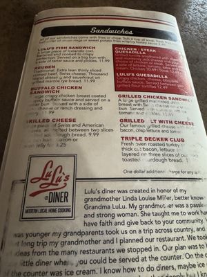 Menu photo 1 Lulu's Diner Lima, OH Menu photo 1 Lulu's Diner Lima, OH