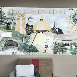 Thompson Tours Eileen Minor - Mural of Notre Dame in hotel