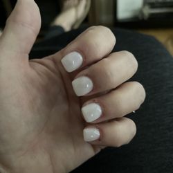 Nina's Nails and Lashes - The chunky nails done at the other salon.