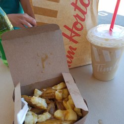 Tim Hortons - Poutine and iced coffee before my flight