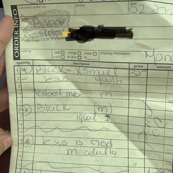 Texas Custom Embroidery - Receipt that does not show NO REFUND POLICY - Customized Merchandise Near Me - El Paso, Texas