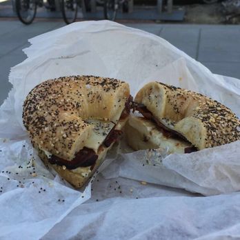 Bagelsaurus - Classic Jumbo with bacon - Bagels Near Me - Cambridge, Massachusetts